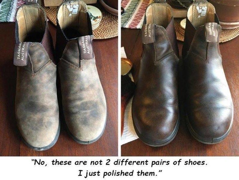2. Ovo nisu dva različita para cipela, tip ih je samo ispolirao