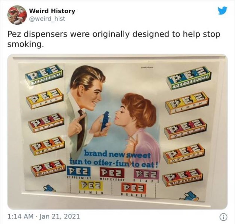 15. Pez bomboni originalno su napravljeni u svrhu pomoći pri prestanku pušenja