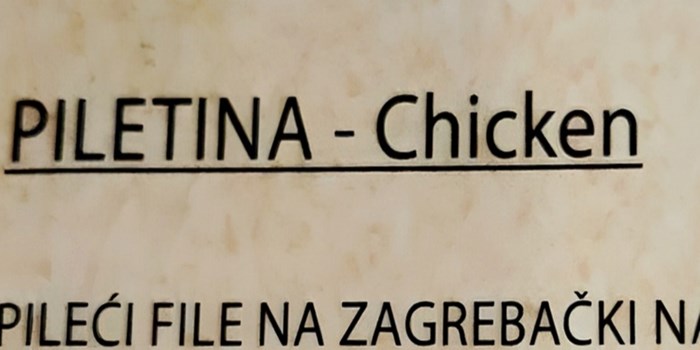 Netko je u jelovniku restorana uočio urnebesan detalj, morate vidjeti kako su preveli naziv jela