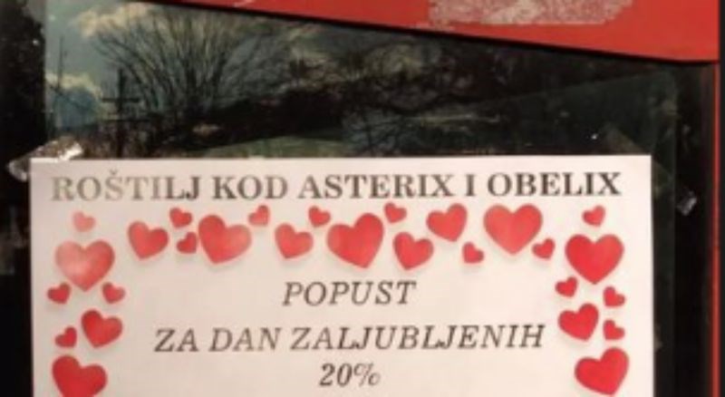 Pečenjara je istaknula svoju ponudu za Valentinovo i nasmijala mušterije, fotka je apsolutni hit
