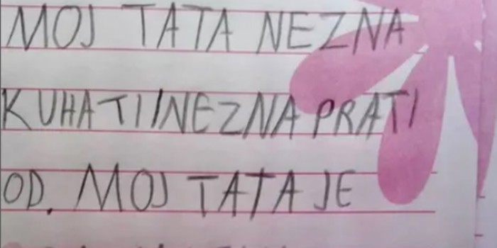 Dijete je napisalo sastavak o svom tati i nasmijalo cijelu Hrvatsku, morate vidjeti ovaj hit