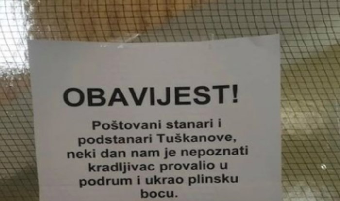 Obavijest o krađi u ovoj zgradi je teški hit, morate vidjeti urnebesnu akciju koju netko pokreće