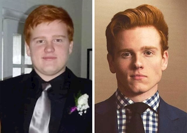 Da, ovo je ista osoba. Na lijevoj fotografiji je imao 17 godina, na desnoj ima 21.