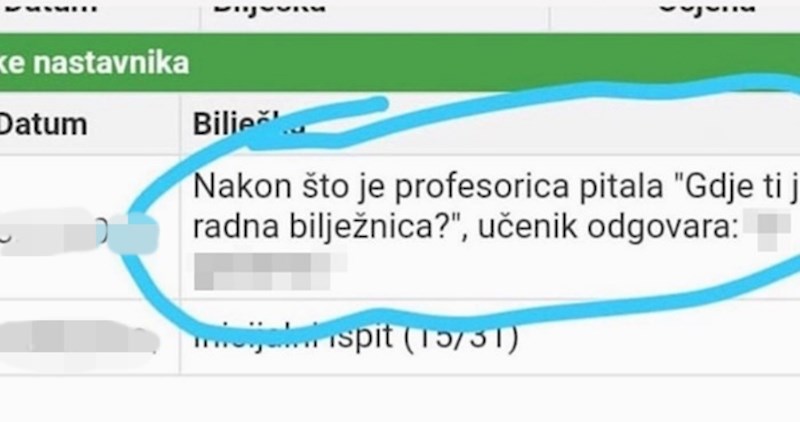 Profesorica je pitala učenika gdje mu je radna bilježnica, šokirao ju je njegov odgovor