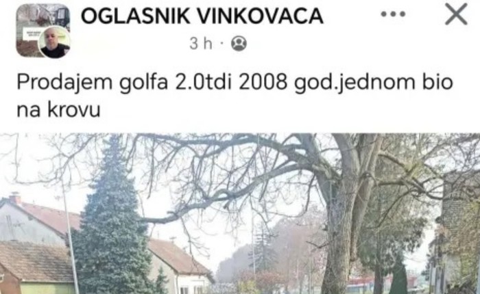 Tip iz Vinkovaca prodaje Golfa preko Fejsa, prasnut ćete u smijeh kad vidite fotku iz oglasa