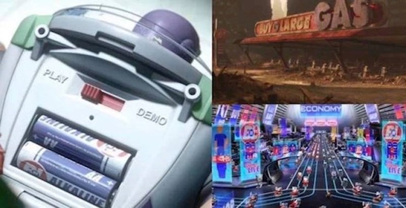 2. U trećem dijelu Priče o igračkama, Pixar nastavlja svoju veliku tradiciju ukrštavanja referenci. Možemo primijetiti da baterije koje su u Buzzu proizvodi tvrtka "BnL", odnosno korporacija Buy N Large, koja u filmu WALL-E zapravo upravlja čovječanstvom.