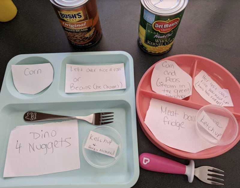 10. Moja žena vraća se na posao nakon porodiljnog i ostavlja mi stvarno detaljne upute oko prehrane naših klinaca