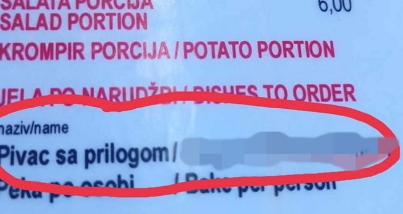 Cijela Hrvatska smije se greškama u jelovnicima iz dalmatinskih restorana, ovo je urnebesno