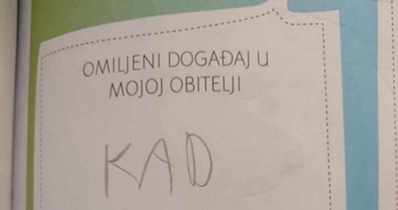Učenik iz Dalmacije nasmijao je cijelu zemlju iskrenim odgovorom na pitanje, fotka je urnebesna