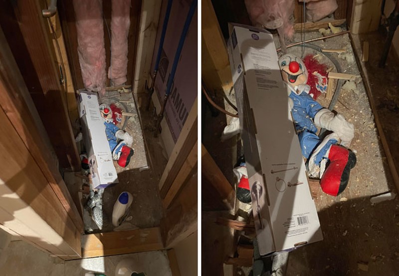 7. Ovog klauna pronašli smo u zidu naše spavaće sobe