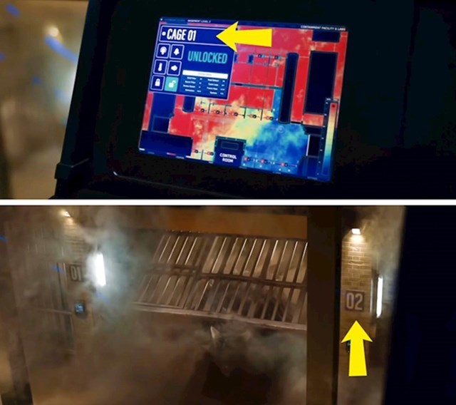 U jednoj sceni "Jurskog svijeta 2" na ekranu se vidi da je otvoren prvi kavez, a u sljedećoj sceni vidljivo je da je otvoren kavez broj 2.