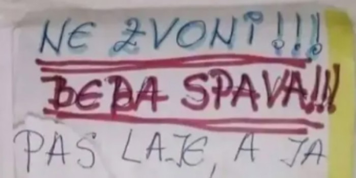 Nervozna mama ostavila je poruku upozorenja na ulaznim vratima, fotka je nasmijala cijelu regiju