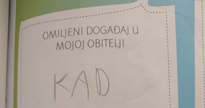 Učenik iz Dalmacije nasmijao je cijelu zemlju iskrenim odgovorom na pitanje, fotka je urnebesna