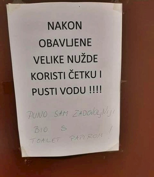 Neki šaljivdžija nije mogao odoljeti, a da ne dopiše ovo. 😂