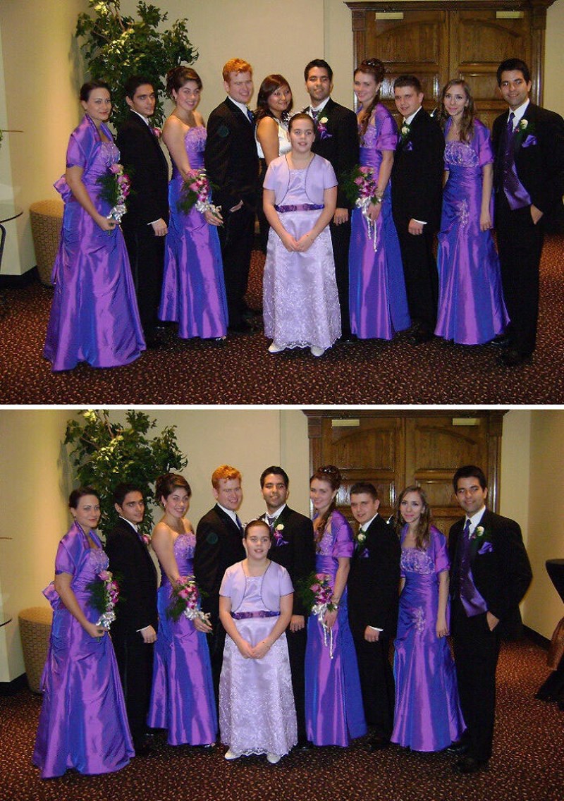 Bratićeva cura (u bijelom, na sredini fotke) me baš iziritirala, a fotograf mi je obećao da će srediti to