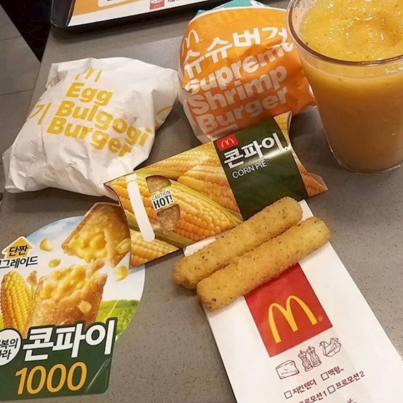 U korejskom McDonald'su možete naći burgere s račićima, jajima, bulgogijem... Imaju i pite s kukuruzom.