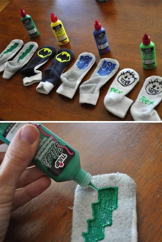 14. Upotrijebite boju kako se čarapice vašeg klinca ne bi više sklizale po parketu