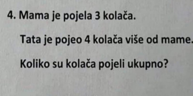 Djetetov odgovor na pitanje iz matematike nasmijao je cijelu Hrvatsku, urnebesan je