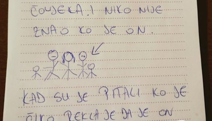 Curica je pored obitelji nacrtala nepoznatu osobu, prasnut ćete u smijeh kad vidite koga predstavlja