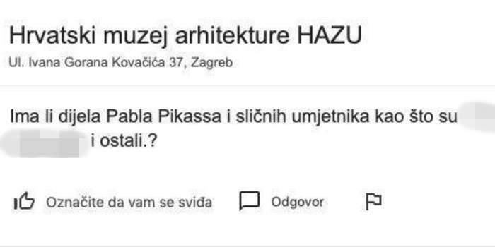 Tip je postavio pitanje Hrvatskom muzeju arhitekture, zbog jednog detalja mu se smije čitav internet