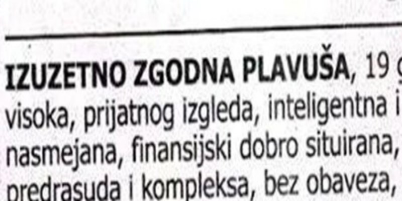 Plavuša objavila oglas koji je privukao mnoge, ali ono što piše na kraju nitko nije očekivao