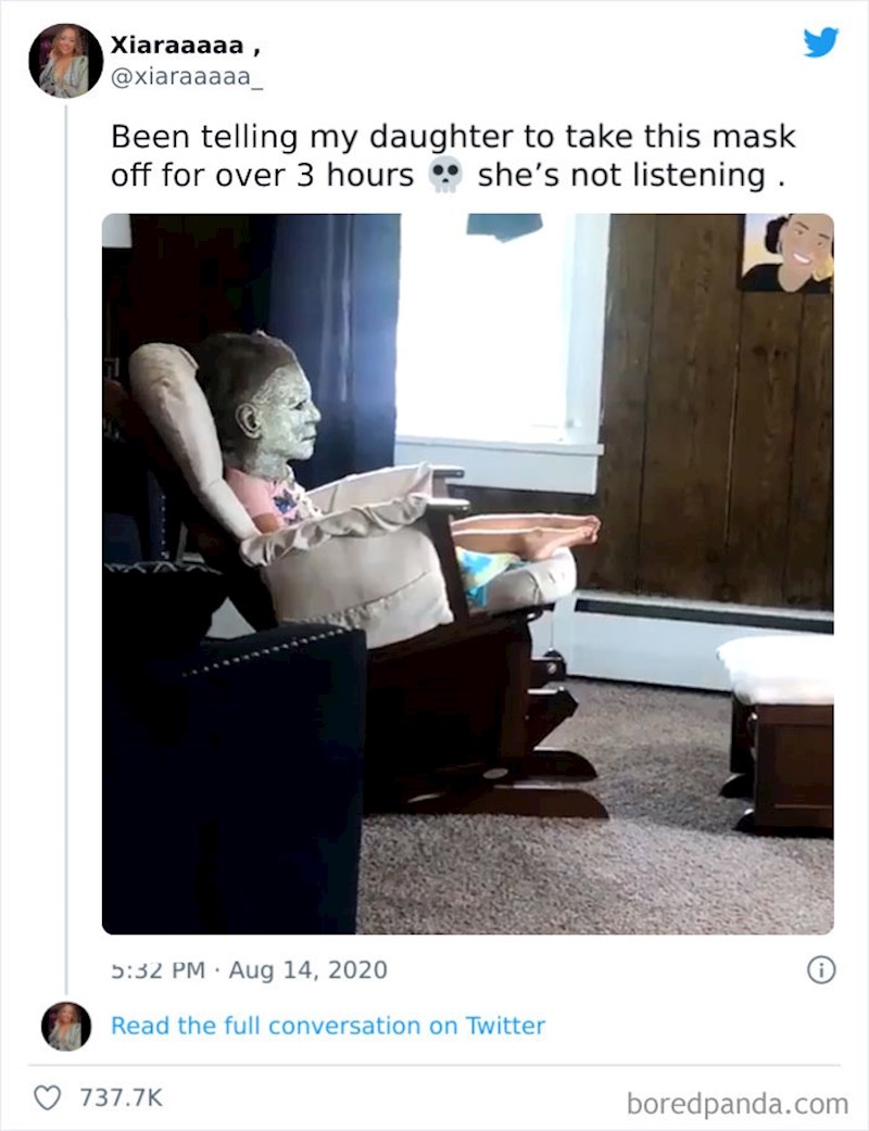 4. Preko 3 sata govorim kćeri da skine ovu masku. Ne sluša me.
