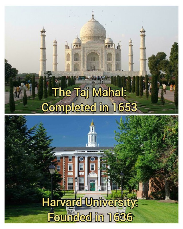 17. Harvard je stariji od Taj Mahala