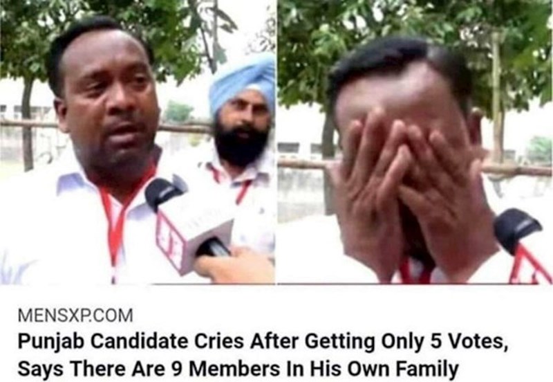 18. Kandidirao se za gradonačelnika, ali čak niti svih 9 članova njegove obitelji nije glasalo za njega