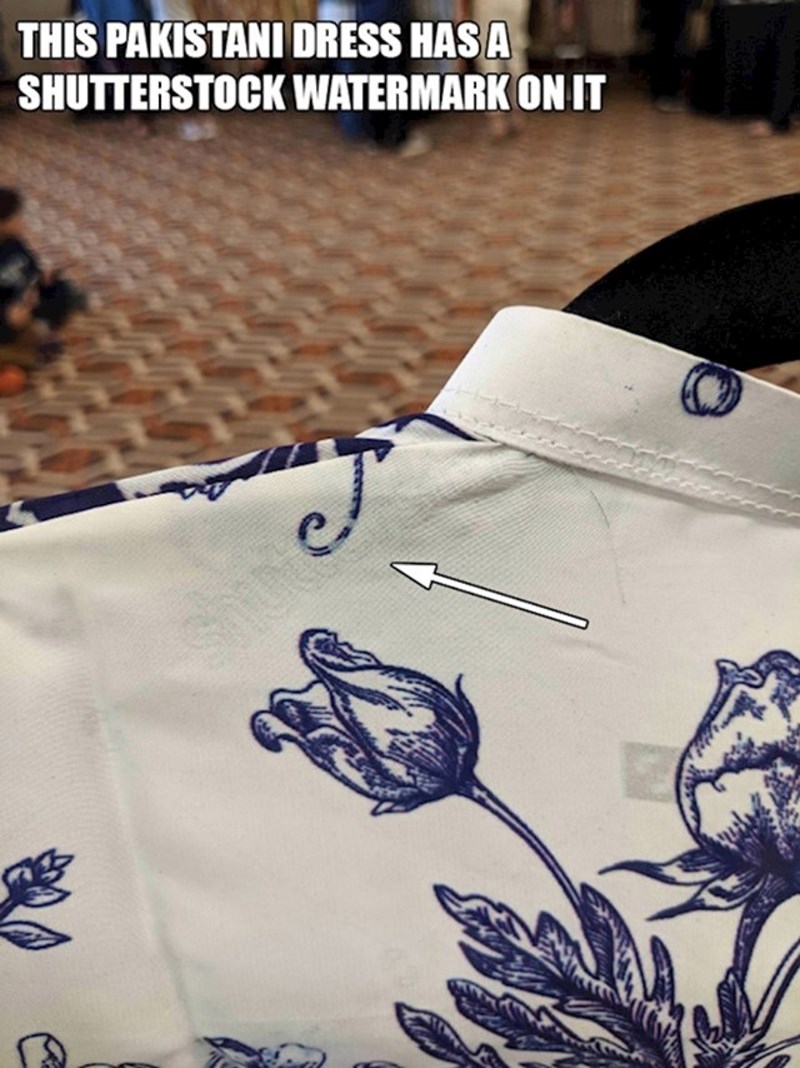Ova haljina iz Pakistana ima Shutterstockov vodeni žig na sebi..