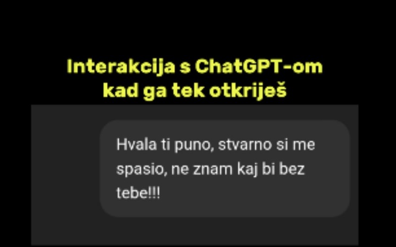 Fora o razlici u interakciji s Chat GPT-jem nakon nekog vremena hit je na FB-u, morate vidjeti