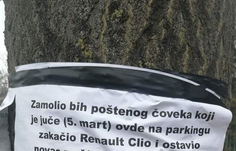 Na parkingu u Srbiji osvanula je nesvakidašnja poruka, fotka je brzinom munje obišla cijeli Balkan