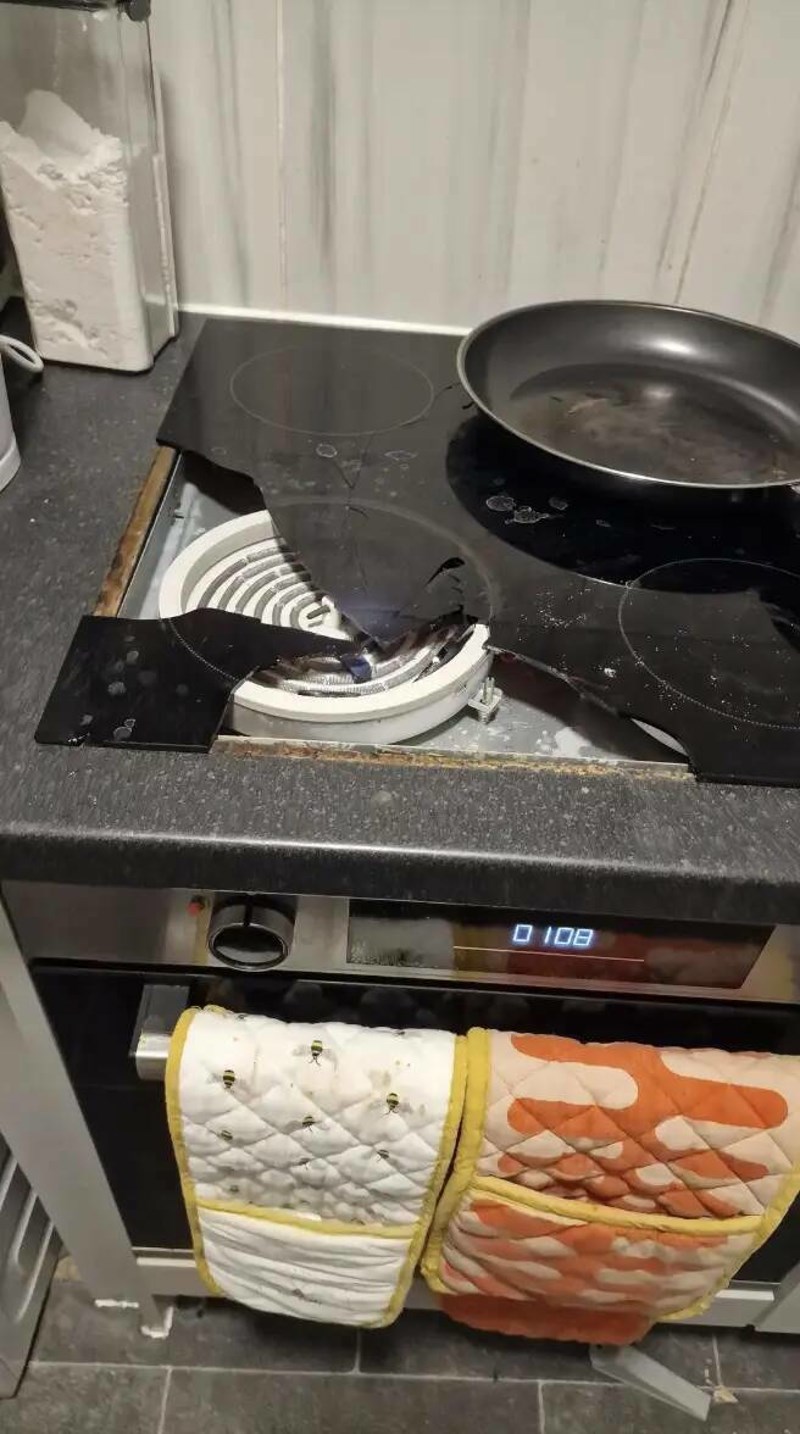 3. Eksplodirala mu je ploča od štednjaka