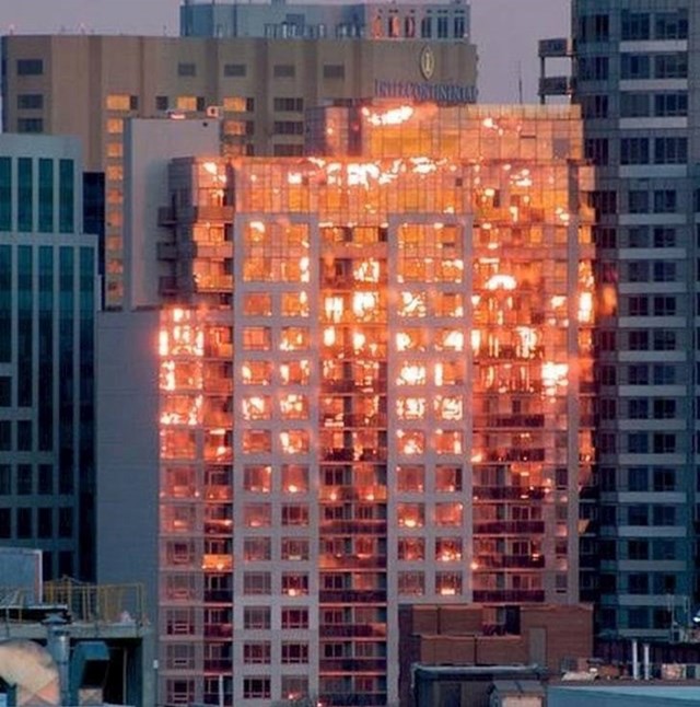 5. Refleksija sunca na zgradi djeluje kao požar