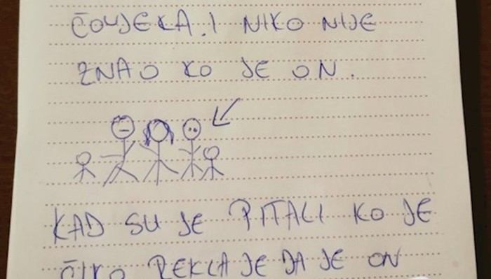Curica je pored obitelji nacrtala nepoznatu osobu, prasnut ćete u smijeh kad vidite koga predstavlja