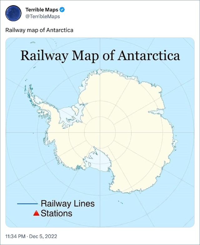 3. Mapa željezničkog prometa na Antarktici
