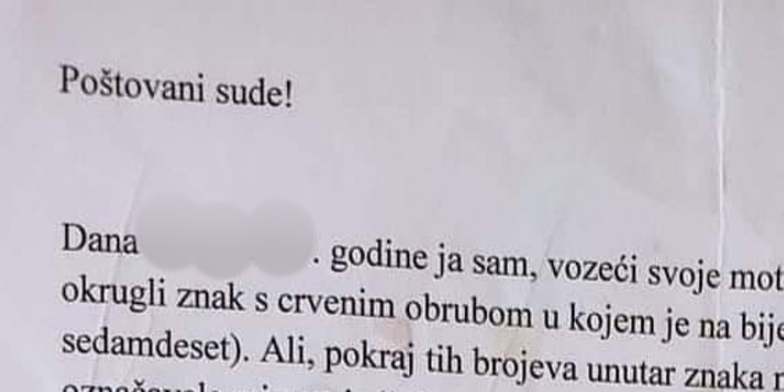 Tip je sudu poslao bizaran prigovor na oduzimanje vozačke dozvole, fotka je nasmijala cijelu zemlju
