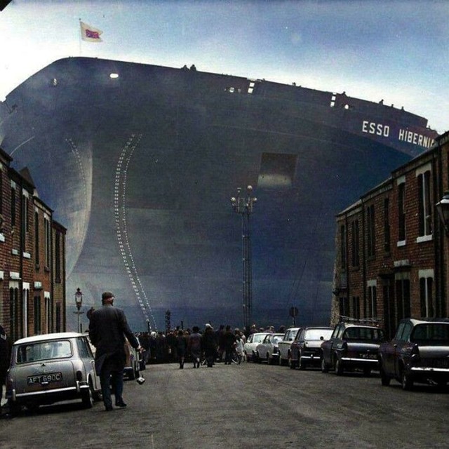1. Tanker Esso Hibernia u izgradnji 1970. godine