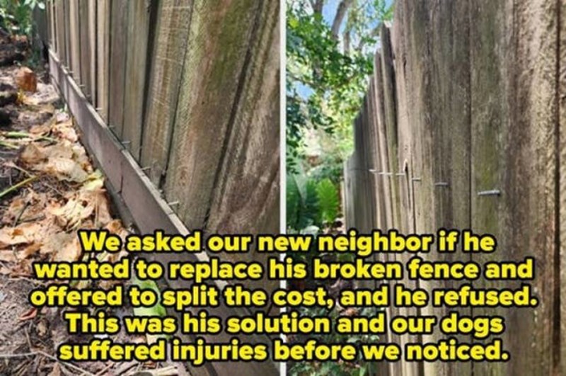 9. Zamolili smo susjeda da podijelimo troškove i promijenimo staru ogradu. Odbio je i ovako "riješio problem". Prije nego smo primijetili, naši su se psi ozlijedili.