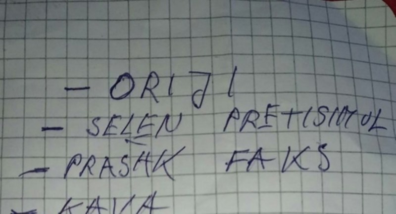 Žena iz Dalmacije poslala je muža u dućan s urnebesnim popisom za kupnju, fotka je teški hit