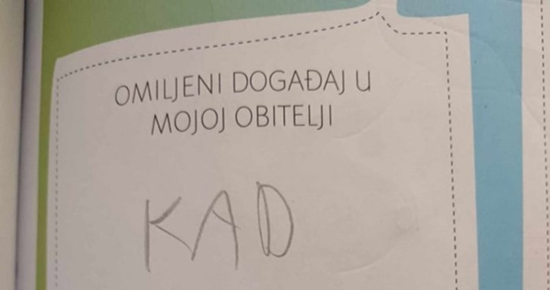 Učenik iz Dalmacije nasmijao je cijelu zemlju iskrenim odgovorom na pitanje, fotka je urnebesna