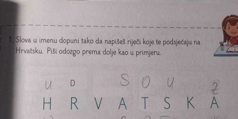 Dijete je u školi dobilo zadatak napisati pojmove koji ga podsjećaju na Hrvatsku, fotka je teški hit