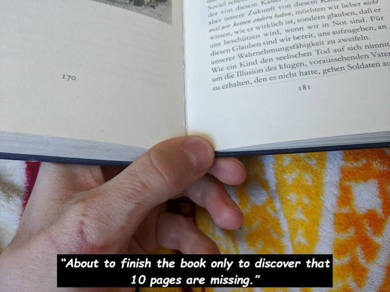 4. Kad se približiš kraju knjige i skužiš da 10 stranica nedostaje