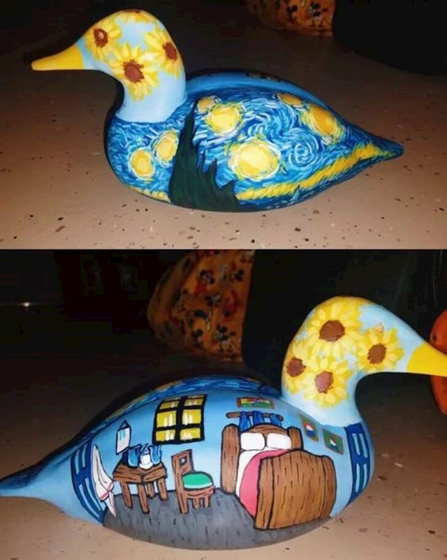 3. "Moja žena oslikala je patkicu u Van Goghovom stilu"