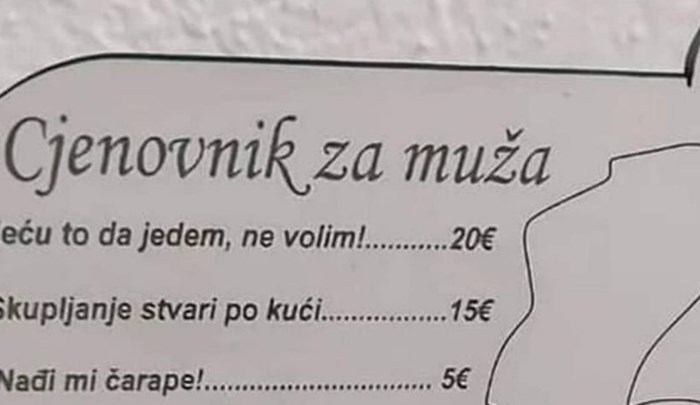 Žena iz BiH je isprintala cjenik za muža i nasmijala apsolutno cijelu regiju, fotka je urnebesna
