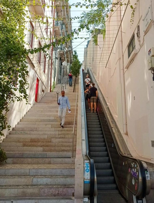 8. Lisabon je smješten na 7 brda, zato su vanjske pokretne stepenice sasvim normalna pojava