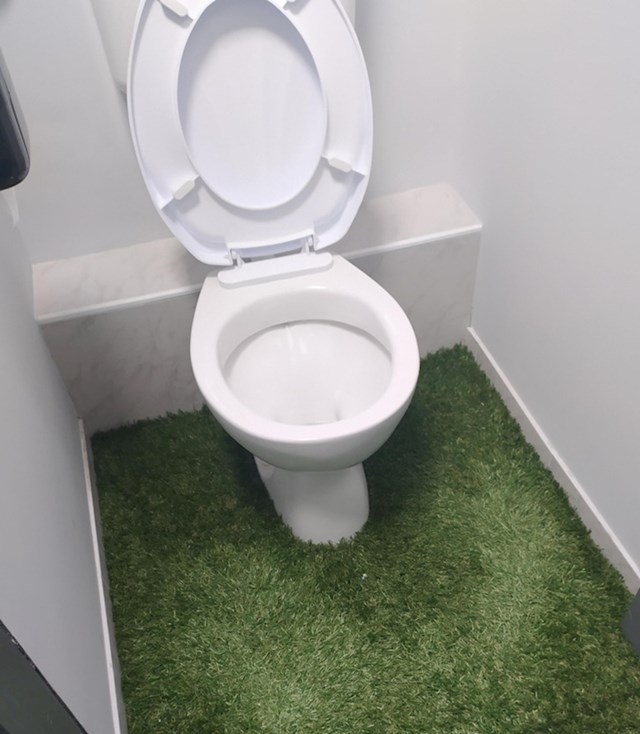3. Nekome je palo na pamet postaviti umjetnu travu ispod wc-a.