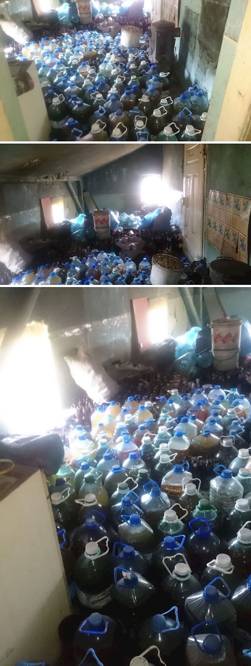 2. Iznenađenje od podstanara koji je živio u dijelu kuće kod moje 92-godišnje bake. Ovo su boce urina.