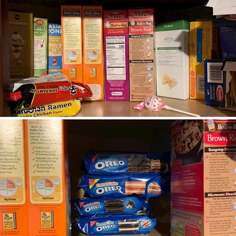 8. Danas sam čistio staru hranu iz naših ormara i otkrio ženinu tajnu