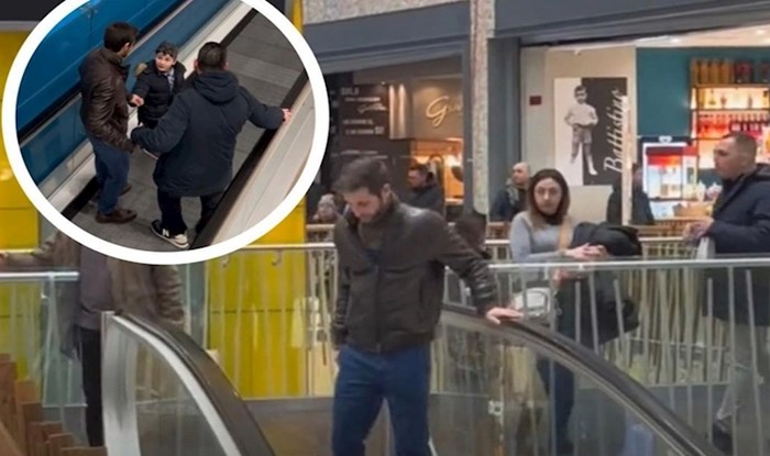 Tip se pretvarao da se boji pokretnih stepenica da vidi reakcije ljudi, kraj snimke je baš dirljiv