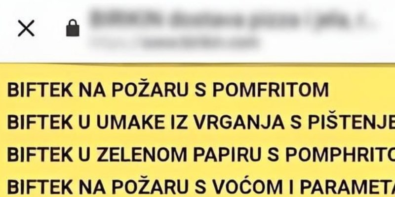 Jelovnik jednog restorana izaziva salve smijeha na mrežama, ovo je istovremeno smiješno i tužno